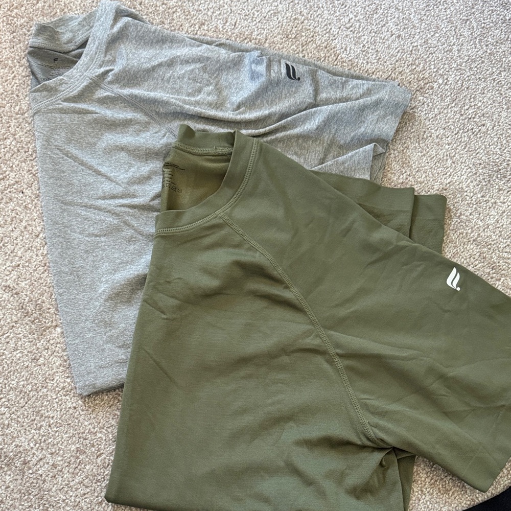 Gray and Olive Athletic Shirts